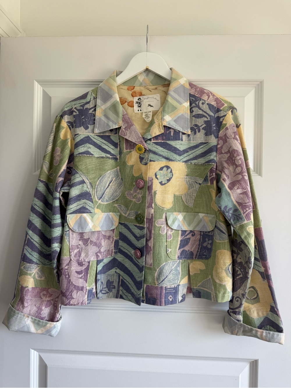 My Boyfriend’s Back Vintage USA Floral Patchwork Jacket Made in USA